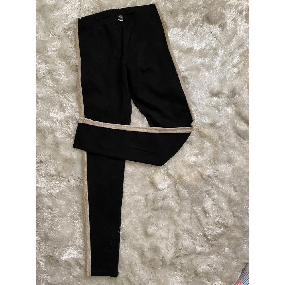 Only Hearts NYC S Tuxedo Black/Gold metallic stripe Leggings M